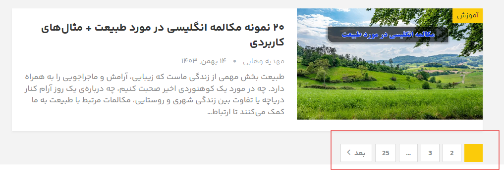 pagination در سایت سفیر